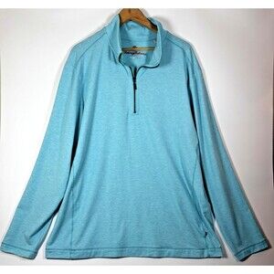 Tommy Bahama Pullover Mens XL Blue Island Zone Half Zip Performance Sweater Top